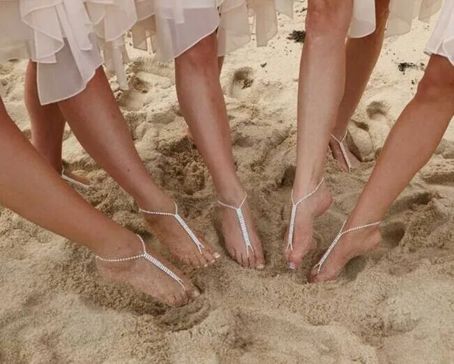 Sexy Foot Anklet Toe Ring Anklet Rhinestone Crystal Beach Wedding