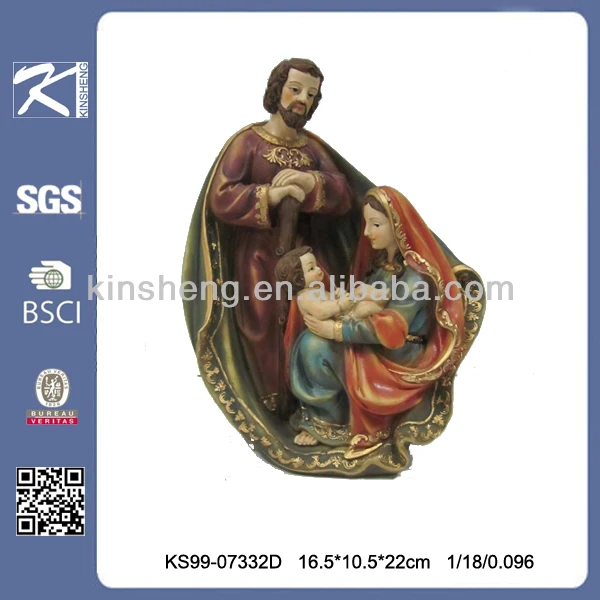 Hand painted polyresin religion holy family father ,mother ,baby figurines