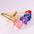 Crystal Gift Crystal Beautiful Red Crystal Rose Flower For Wedding Gift Souvenir