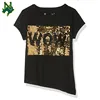 Custom Gold Reversible Shiny Sequin T Shirt Black Wow Change 2 Way Sequins Letter Funny T Shirts
