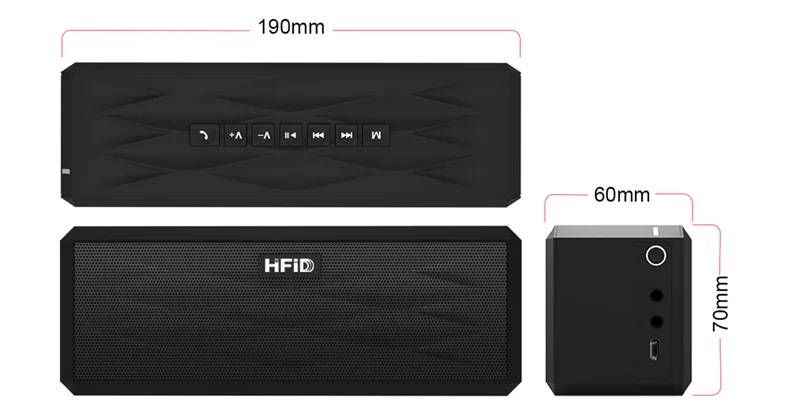 High Quality Super Bass Sound Bar 20W Bluetooth Audio Boombox Speaker- Black - ANKUX.COM