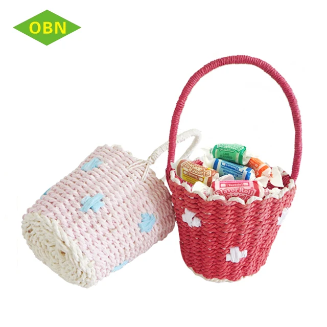 paper weave pink gift bakset small basket for sweets