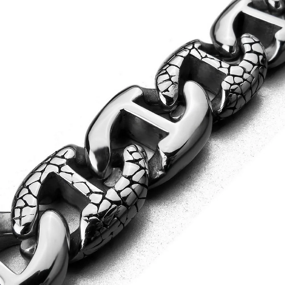 New Arrival Hot Sale Elegant Chic Gothic & All-Purpose Style Snake Skin Bracelets Made By Stainless Steel With Length 8.27inch