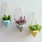 Home decor indoor planter diamond shape colorful ceramic hanging pot
