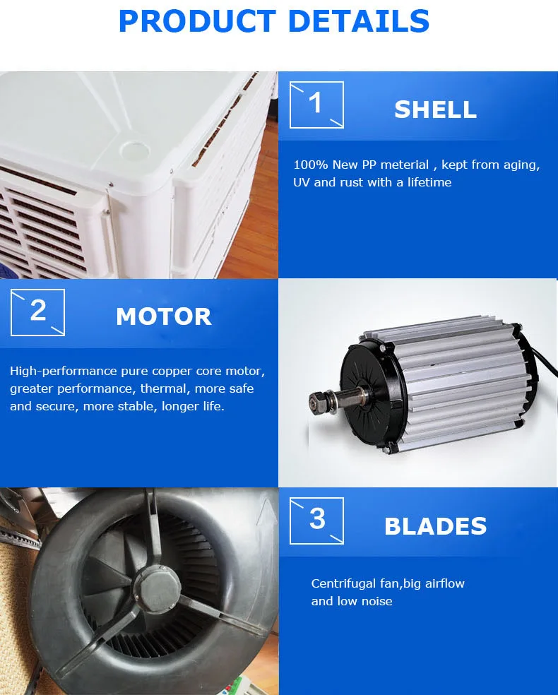 Evaporative Desert Air Conditioner, Solar, 20000m3, Plastic - detail 10