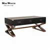 X base stainless steel nickel 3 drawers black coffee table