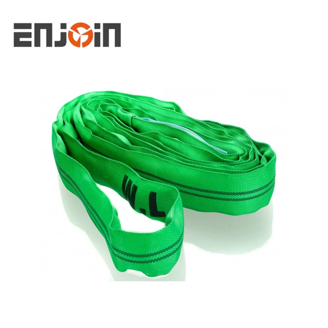 economical hot lifting sling belt green color round sling 2tons