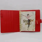 Office stationery PU leather a5/a6 ring binder folders with 6 gold rings