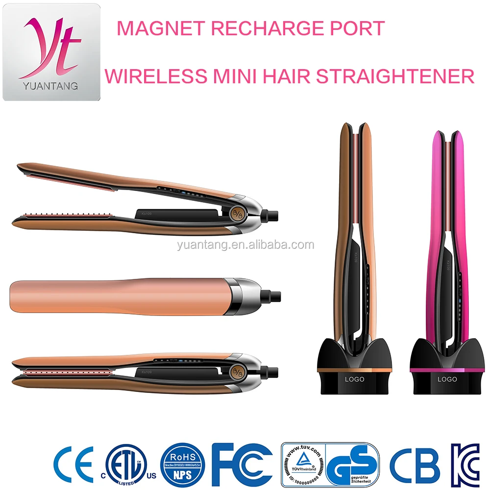 Battery Powered Rechargeable Hair Straightener Travel Flat Iron