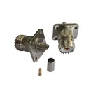 Receptacle Straight Crimp Type Square Flange UHF SO239 Connector