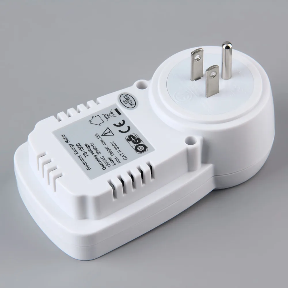 TS-1500 Electronic Energy Meter LCD Energy Monitor Plug-in Electricity Meter for US Plug Monitor