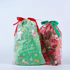 China manufacturer exquisite christmas packaging custom drawstring plastic gift bag drawstring packaging bag