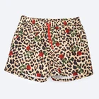 fashion beach wear rose & leopard printed swim trunks mens swim wear shorts