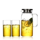 Borosilicate glass water filter jug Pitcher With Stainless Steel Infuser Lid for Homemade Juice