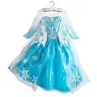 Frozen Girls Costumes Dress with Snowflake Print Girls Fancy Party Wear Kids Clothes BXDR