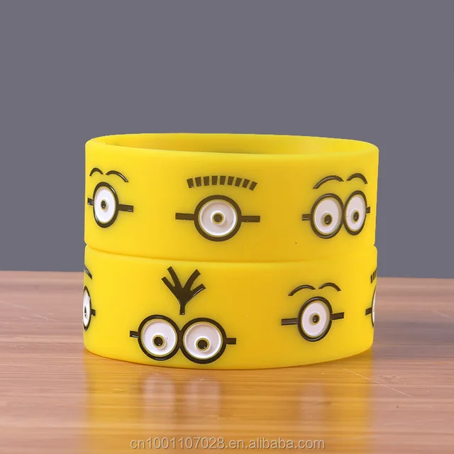 cartoon character mi ni ons cute face simley bracelet rubber