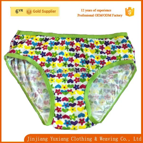 china factory free sample 100%cotton little girls underwear