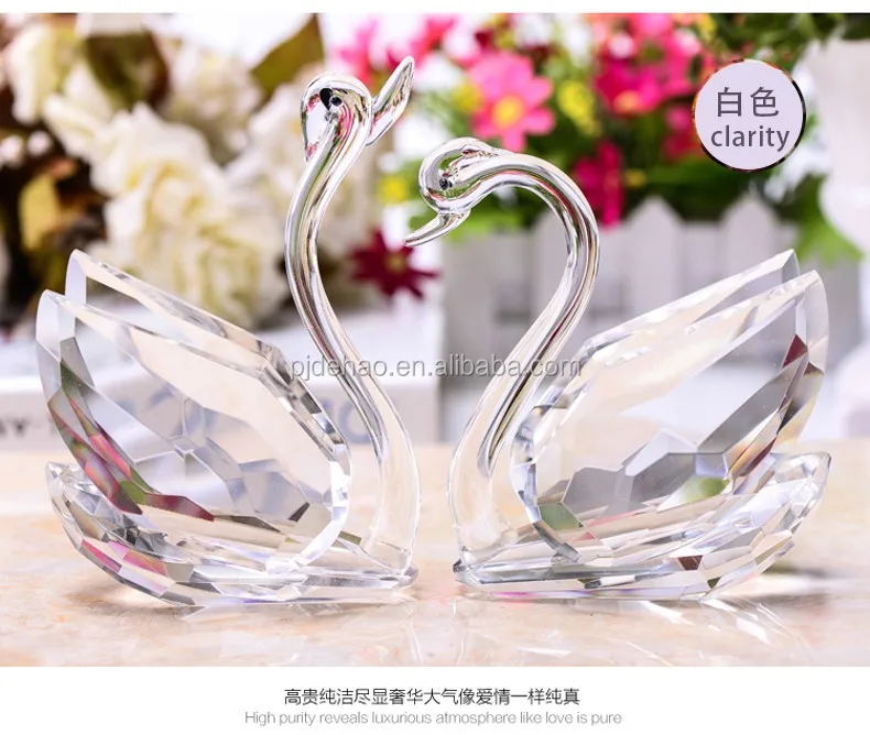 Beautiful Wedding Holiday Gift Blue Crystal Glass Swan - China Crystal Swan  and Crystal Glass Swan price