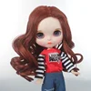 High quality chinese factory cheap price doll red brown long curly hair wigs