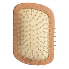 Professional Private Label Pocket Travel Scalp Massage Wooden Hair Brush With Metal Pin
