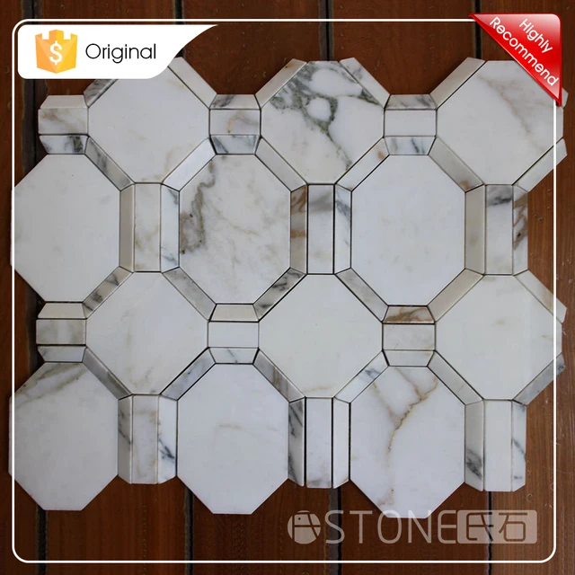 Top Quality Calacatta Gold 3D Octagon Marble Stone Mosaic Tile