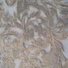 2016 newest pattern gold sequin embroidery mesh fabric for clothing