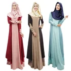 Hot Islamic Maxi Hood Denim Kimono Ladies Kids Girls Shirt Hijab Arab Designs Kaftan Dubai Muslim Abaya Dress For Women