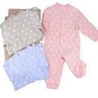 Long-sleeved newborn baby clothes cotton baby clothing climbing clothes plain baby romper