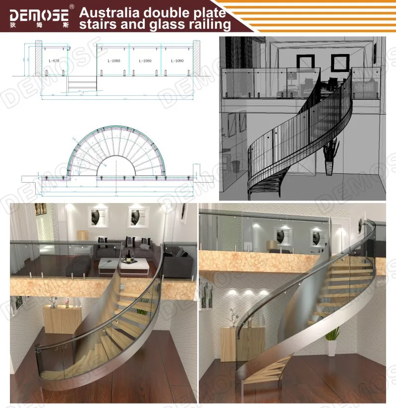 2015.4.7 Australia double plate stairs and glass railing 