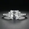 2013 Newest Emerald Cut Diamond Art Deco Engagement Ring