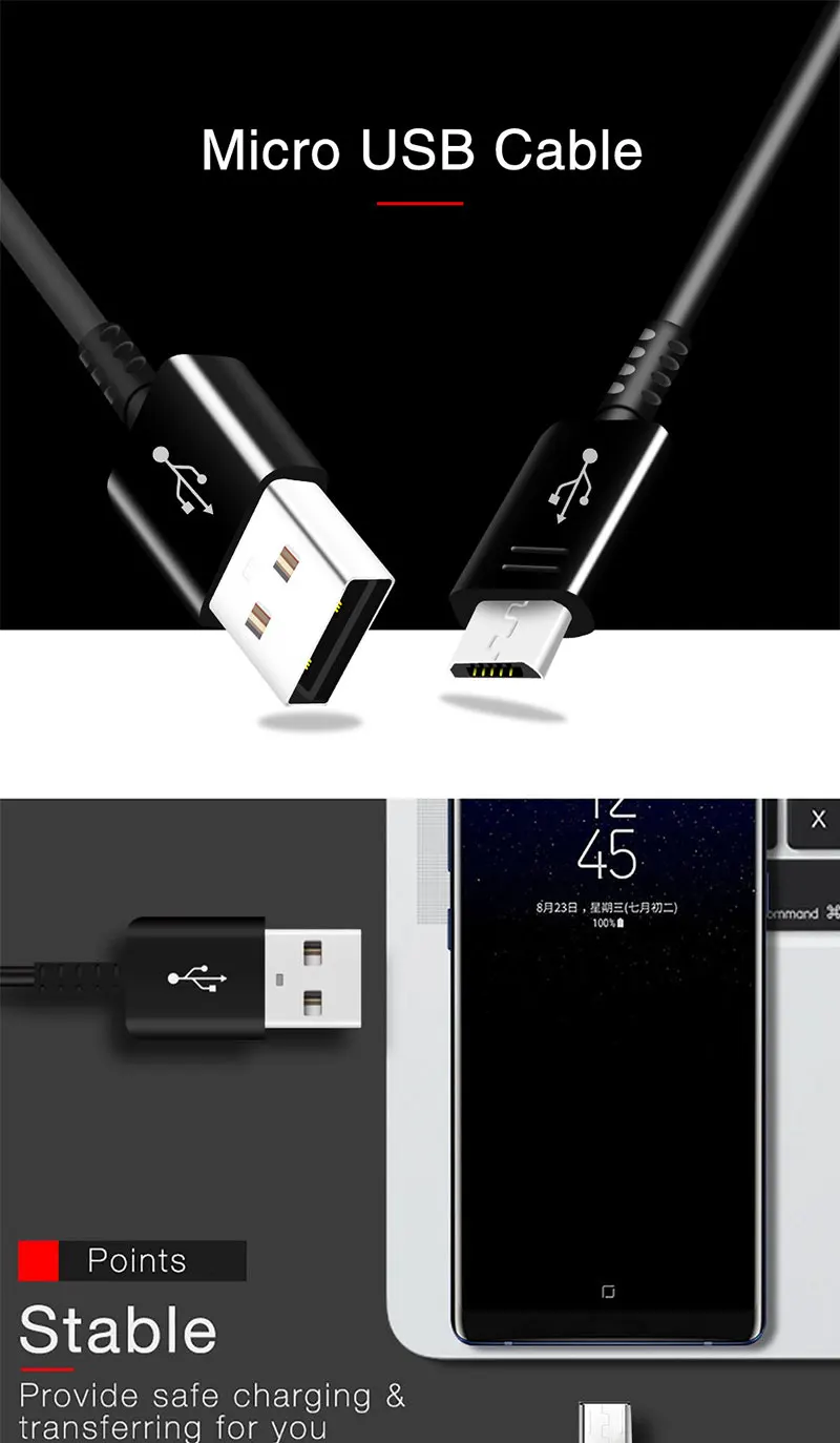 1m V8 5P Micro USB Cable Fast Charging For Xiaomi Redmi Note 5 Pro Android Mobile Phone Data Cable for Samsung S7 Micro Charger - ANKUX.COM