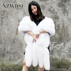 CX-B-32 OEM Service White Long Plain Color Fox Fur Shawls
