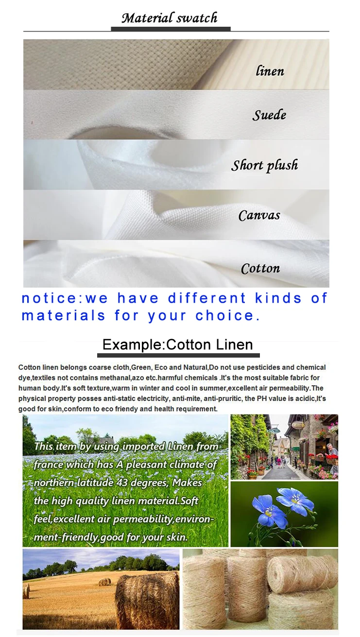 sublimation cotton linen or polyester line printing pillow case