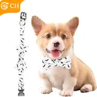 Custom Cartoon Mustache Pattern Cotton White Bow Ties for Dog Pets Accessories