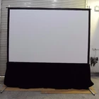 portable fast fold projection screen with rear and front fabric