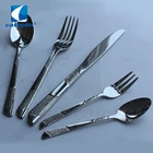 Luxury metal silver cutlery 18/10 stainless steel silverware flatware set for hotel restaurant