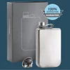 wholesale stainless steel glass hip flask bottles with funnel gift sets copper lid
