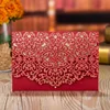 Laser Cut Chinese Red Gold Foiling Invite Folio Cheap Foil Wedding Invitation Card