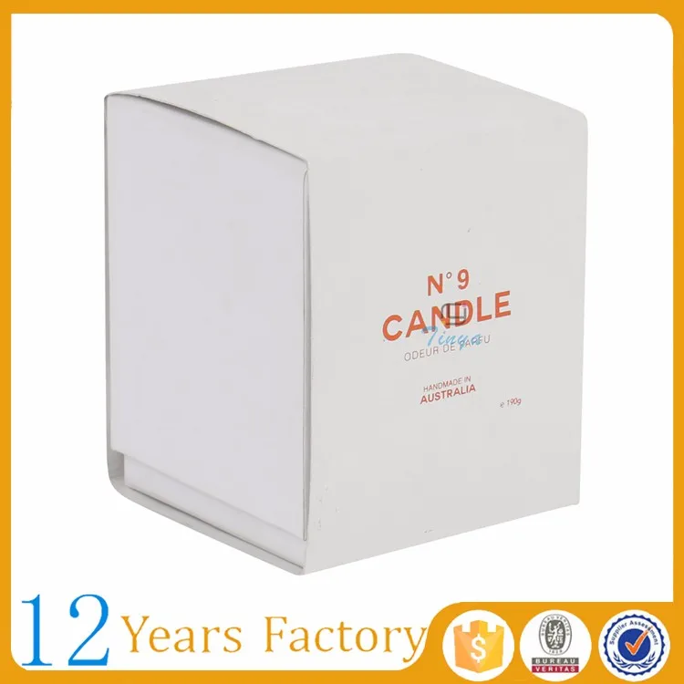 cardboard white candle packaging boxes manufacturer       paper