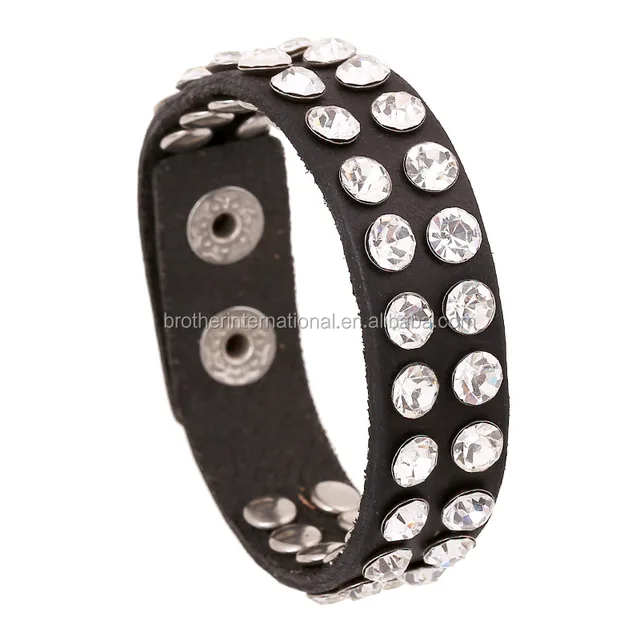 korea style christmas gift shiny crystal handmade pu leather