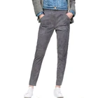 Lady plain suede pants women velour fabric velvet track pants