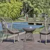 leisure patio park swimming pool coffee table Hot sale PE wicker chair outdoor furniture with gray high chair garden funiture