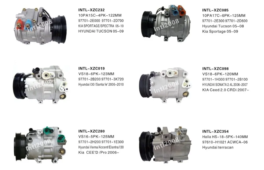 Halla-HCC VS-18E VS-18 AC Compressor For Hyundai Santa Fe 2012-2016 97701-2W050 97701-2W000