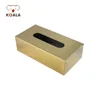 Factory Wholesale Hotel Bathroom Metal Black Gold Plated Small Tissue Box
