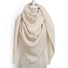 Cashmere oversized square solid colour wrap shawl winter scarf