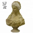 Hot Sale Beige Egypt Marble Stone Female Bust Sculpture Elegant Woman Head Statue