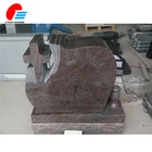 Red Stone Headstone Granite Stone Red Cross Head Stone Graves Paradiso Granite Headstone