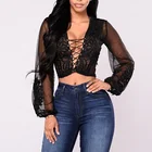 Crop Top Encaje Long Sleeve Crop Top Women Clothing Stylish Crop Tops