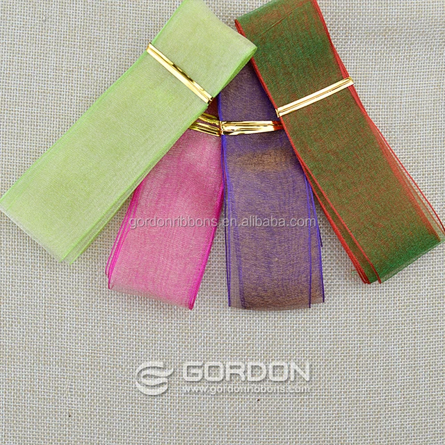 shiny sheer organza ribbon for gift packaging