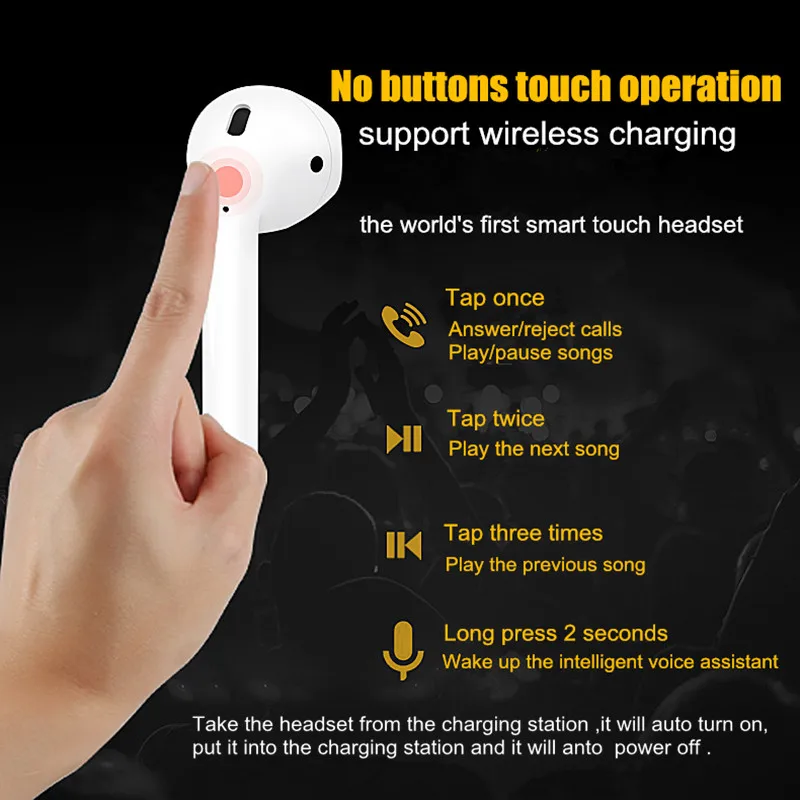 i80 tws 1:1 Size Original Bluetooths Earphone Pop-up Wireless Headphones Bass Stereo Mini Earbud Headset PK I20 I30 I60 i200 - ANKUX.COM